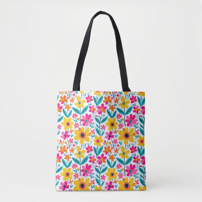 Bolsa Tote Florescem Ousadas  (Frente)