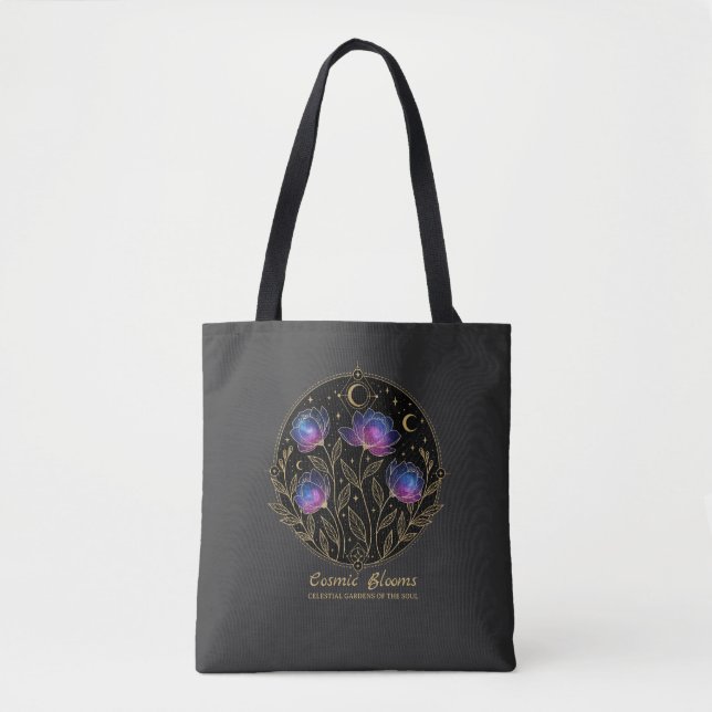 Bolsa Tote Florescósmicas – Mandala Floral Celestial (Frente)