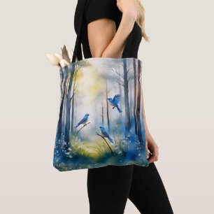 Bolsa Tote Floresta Cênica de Azulejos da Mata