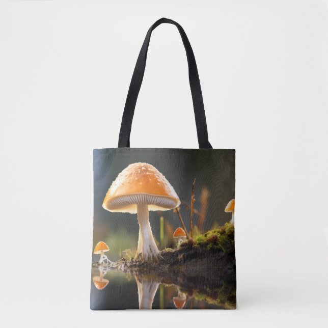 Bolsa Tote Floresta de cogumelo Serene Tranquil (Frente)