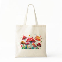 Floresta de cogumelos bonita em estilo aquarela fu