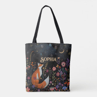 Bolsa Tote Floresta de Flores Silvestres da Raposa Vermelha