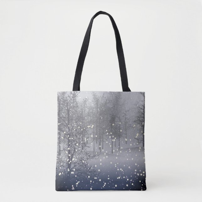 Bolsa Tote Floresta de Neve de inverno (Frente)