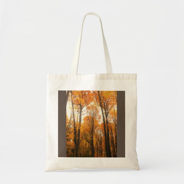 Bolsa Tote Floresta de Outono Laranja (Frente)