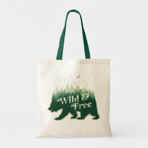 Bolsa Tote Floresta de Urso Selvagem & Livre Natureza Vintage