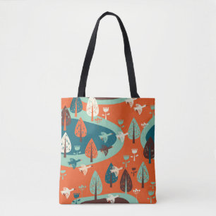 Bolsa Tote Floresta Gesa: Cena Natureza da Vintagem