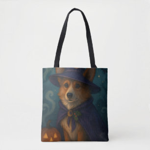 Bolsa Tote Floresta Moonliada Quimética de Corgi Encantada