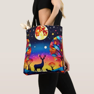 Bolsa Tote Floresta Noite Brilho