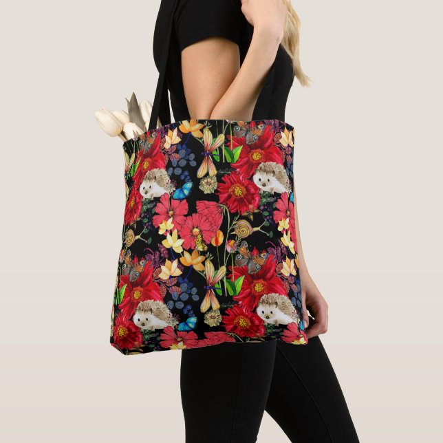 Bolsa Tote Florestas brancas - padrão da flora e da fauna (Close Up)
