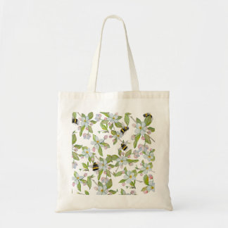 Bolsa Tote Florestas de jardim de padrão aquoso e mamangabas