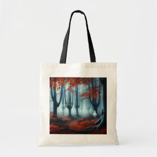 Bolsa Tote Florestas de outono assustadas com um fantasma