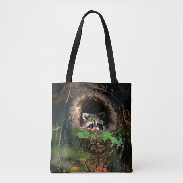 Bolsa Tote Florestas | Raccoon Peeking (Frente)