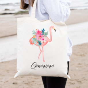 Bolsa Tote Florestas Tropicais, Flamingo Rosa, Bridesmaid Tot