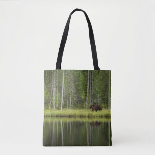 Bolsa Tote Florestas Urso na Taiga Forest Norte, Finlândia