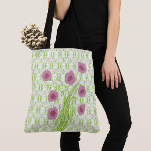 Bolsa Tote Floricultura em Roxo Ameixa
