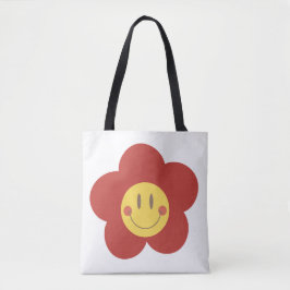 Bolsa Tote Floricultura Sorridente Fofa Estética Retrô Face F