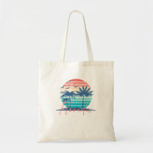 Bolsa Tote Florida Vintage Summer Vibes Beach Sunset Retro Pa