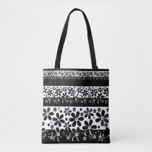 Bolsa Tote Florim preto e branco