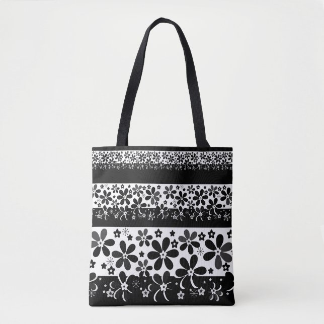 Bolsa Tote Florim preto e branco (Frente)