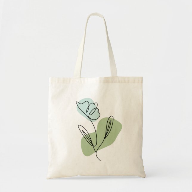 Bolsa Tote Flower Line Art (Frente)