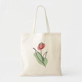 Bolsa Tote Flower Line Art