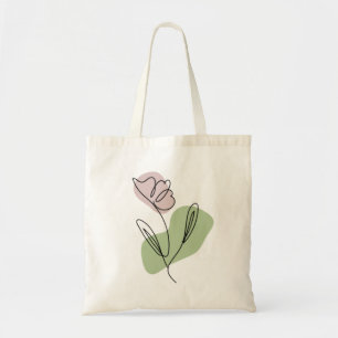 Bolsa Tote Flower Line Art
