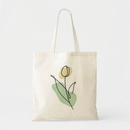 Bolsa Tote Flower Line Art