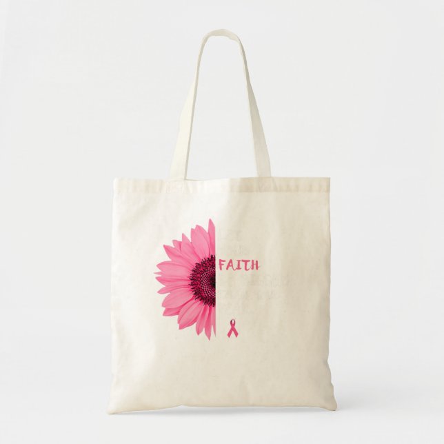 Bolsa Tote Flower-mês de consciência do câncer de mama - Fris (Frente)