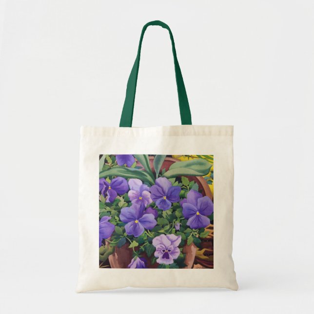 Bolsa Tote Flowerpots com Pansies 2007 (Frente)
