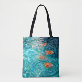 Bolsa Tote Flowers Floating on Water 