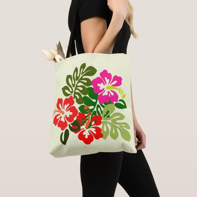 Bolsa Tote Flowers for Hawaii Admissions Day - Hawaii Day (Close Up)