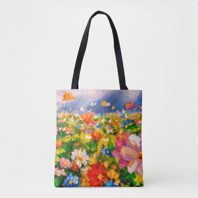 Bolsa Tote Flowers paintings monet painting claude impression (Frente)