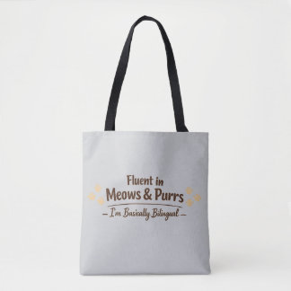 Bolsa Tote Fluente em Meows & Purrs Presente engraçado para a
