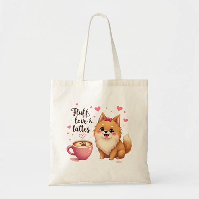 Bolsa Tote Fluff, Love & Lattes (Frente)