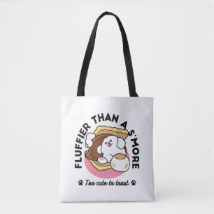 Bolsa Tote Fluffier Tha S’more - Cute Dog and Dessert Pun