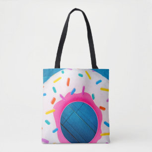 Bolsa Tote Flutuador de donuts amarelo e rosa