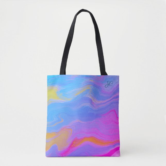 Bolsa Tote Fluxo acrílico abstrato - Breezes de verão (Frente)