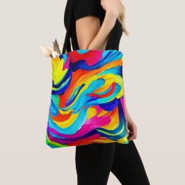 Bolsa Tote Fluxo de Cores Abstratas Vibrantes
