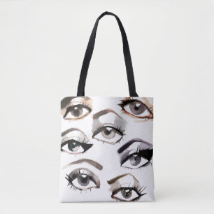 Bolsa Tote Fluxo de olhos bonitos da Aquarela