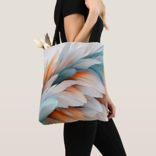 Bolsa Tote Fluxo de Pena Abstrata – Elegância Suave