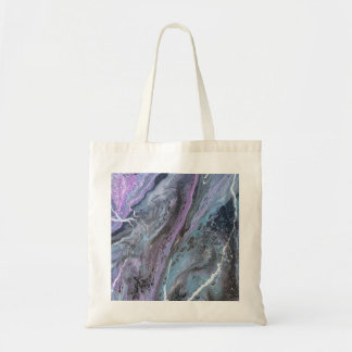 Bolsa Tote Fluxo Roxo & Turquesa Abstrato