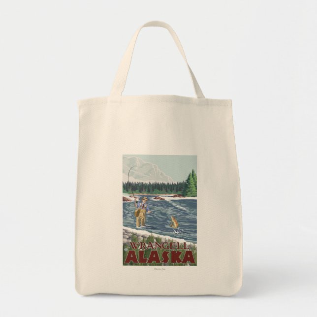 Bolsa Tote Fly Fish man - Wrangell, Alaska (Frente)