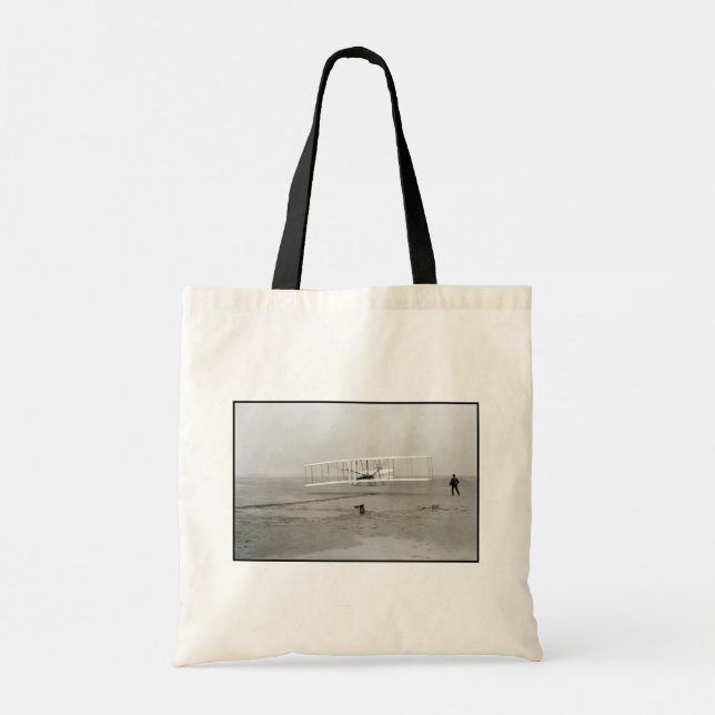 Bolsa Tote Flyer dos Irmãos Wright Primeiro Vôo de Avião Avia (Verso)