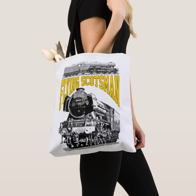 Bolsa Tote Flying Scotsman Steam Locomotive. 1923 LNER Train (Close Up)