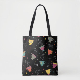 Bolsa Tote Flying Tea Cups Winter Design