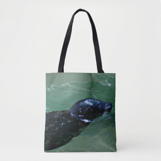 Bolsa Tote Foca Deslizando pela Água Tranquila (Frente)