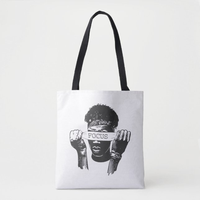 Bolsa Tote Focus Blindfold Motivational Street Art Illustrati (Frente)
