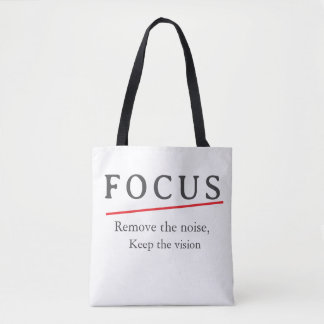 Bolsa Tote FOCUS Minimalist Motivational T-Shirt — Clean Mode