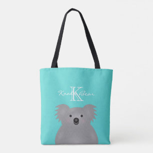 Bolsa Tote Fofinho bonito Austrália Bebê Koala Bear Monograma