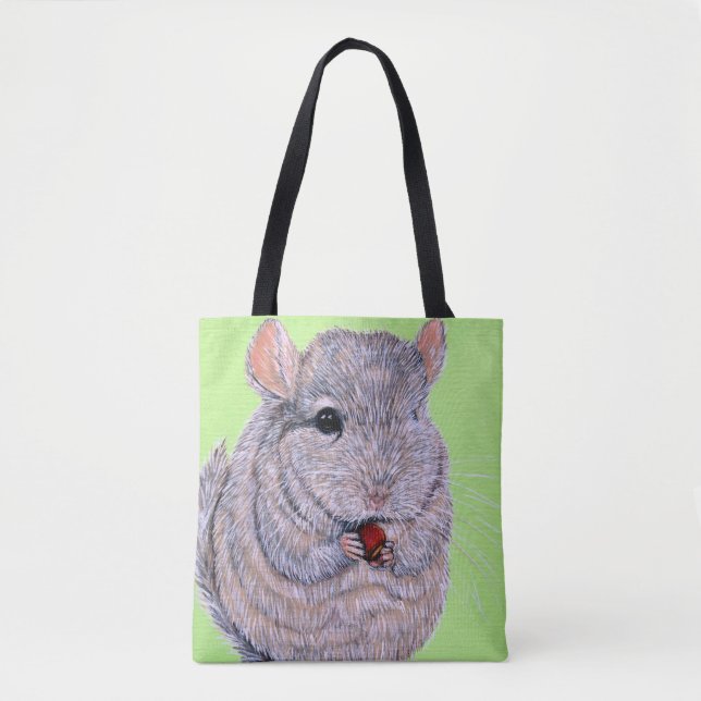 Bolsa Tote Fofinho Nibbling Chinchilla (Frente)